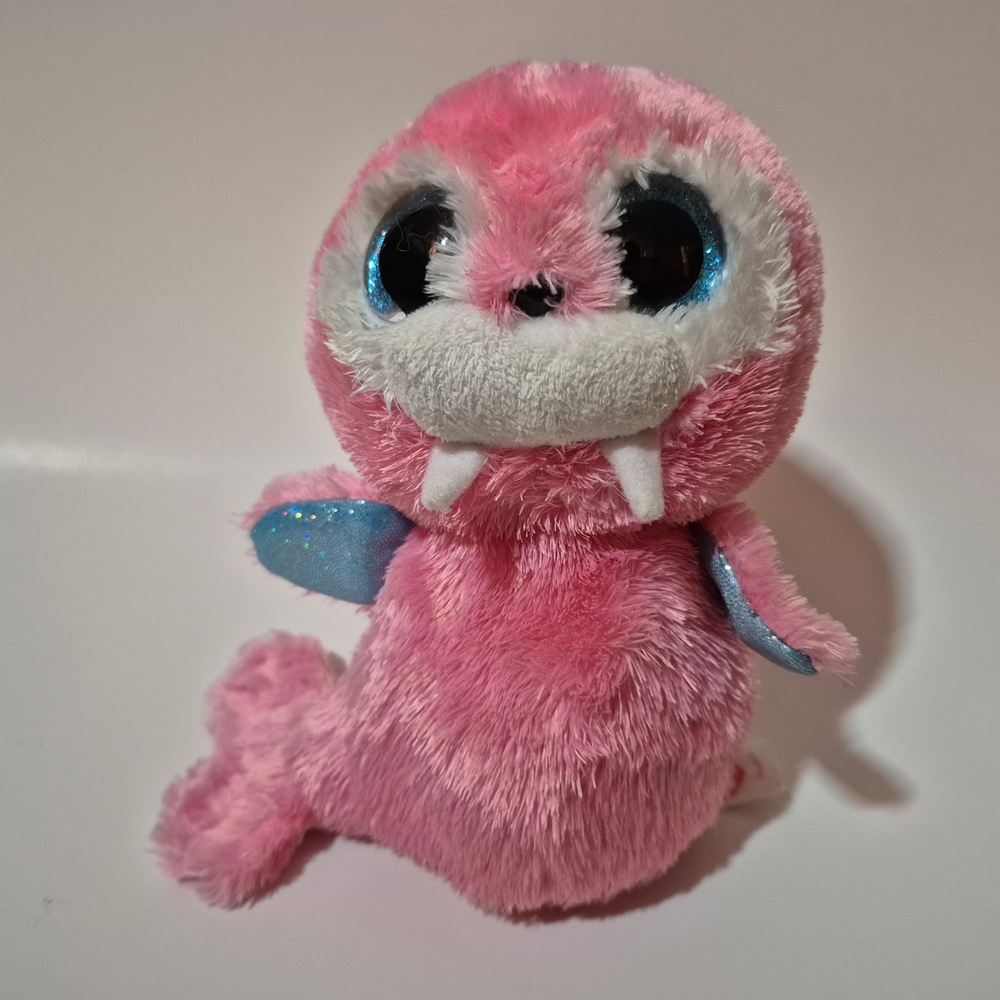 Ty Tusk The Pink Plush Walrus with Sparkly Blue Flippers